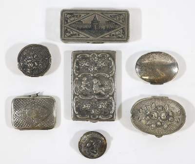 Bild Nr.1: 133-1971 6 silbene Pillendosen: (Silber)