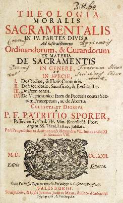 Bild Nr.1: 133-198 Sporer,P.: (Alte Drucke, Handschriften und Theologie)
