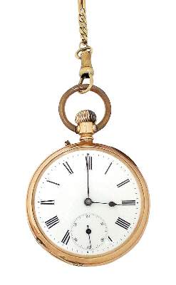 Bild Nr.1: 133-2017 Taschenuhr 14k GG.: (Uhren, Taschenuhren)