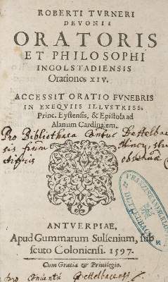 Bild Nr.2: 133-212 Turner,R.: (Alte Drucke, Handschriften und Theologie)