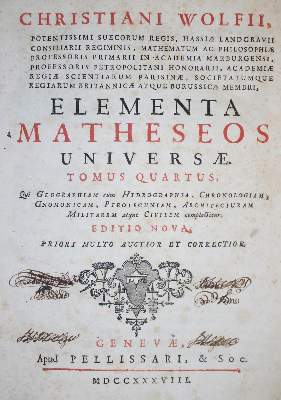 Bild Nr.1: 133-219 Wolff,C.: (Alte Drucke, Handschriften und Theologie)