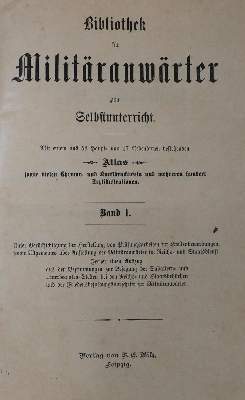 Bild Nr.1: 133-296 Bibliothek für Militäranwärter: (Militaria)