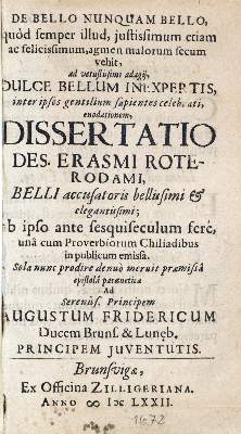 Bild Nr.1: 133-299 Erasmus Roterodamus,D.: (Militaria)
