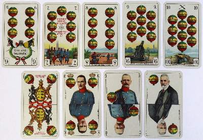 Bild Nr.1: 133-301 Deutsche Kriegs-Spielkarte.: (Militaria, Kartenspiele)