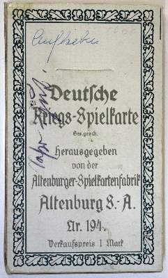 Bild Nr.7: 133-301 Deutsche Kriegs-Spielkarte.: (Militaria, Kartenspiele)