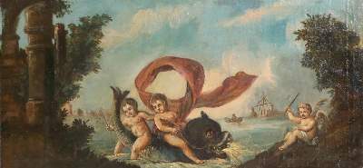 Bild Nr.1: 133-3872 Mythologische Szene.: (Künstlergraphik)