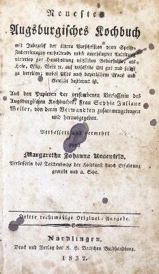 Bild Nr.2: 133-394 Rosenfeld,M.J.: (Küche und Haushalt, Kochbücher, Augsburg)