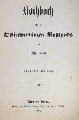 Bild Nr.1: 133-397 Panck,L.: (Küche und Haushalt, Kochbücher, Baltikum)