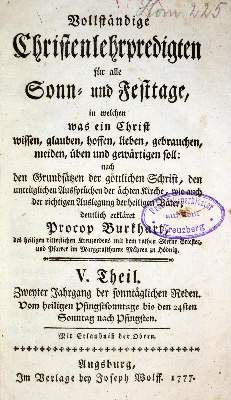 Bild Nr.1: 133-40 Burkhart,P.: (Alte Drucke, Handschriften und Theologie)