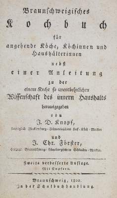 Bild Nr.3: 133-400 Knopf,J.D. u. J.C.Förster.: (Küche und Haushalt, Kochbücher, Braunschweig)