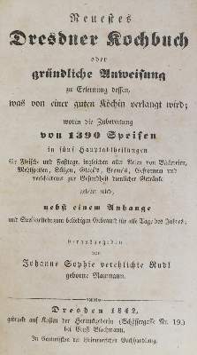 Bild Nr.1: 133-408 Rudl,J.S.: (Küche und Haushalt, Kochbücher, Dresden)