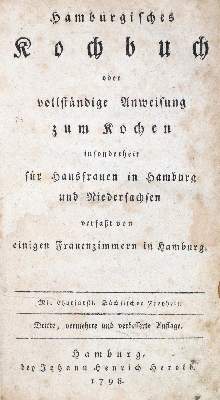 Bild Nr.1: 133-419 Hamburgisches Kochbuch: (Küche und Haushalt, Kochbücher, Hamburg)