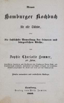 Bild Nr.1: 133-421 Hommer,S.C.: (Küche und Haushalt, Kochbücher, Hamburg)