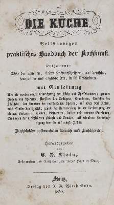 Bild Nr.1: 133-426 Klein,C.F.: (Küche und Haushalt, Kochbücher)