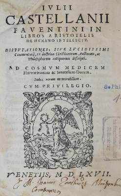 Bild Nr.1: 133-43 Castellani,G.: (Alte Drucke, Handschriften und Theologie)