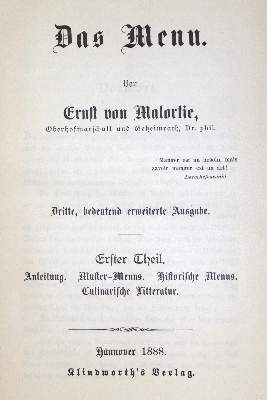 Bild Nr.5: 133-435 Malortie,E.v.: (Küche und Haushalt, Kochbücher)