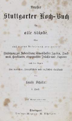 Bild Nr.1: 133-455 Schäfer,L.: (Küche und Haushalt, Kochbücher, Stuttgart)