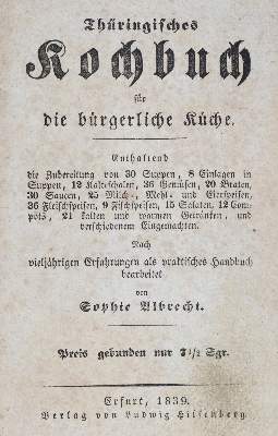 Bild Nr.1: 133-456 Albrecht,S.: (Küche und Haushalt, Kochbücher, Thüringen)