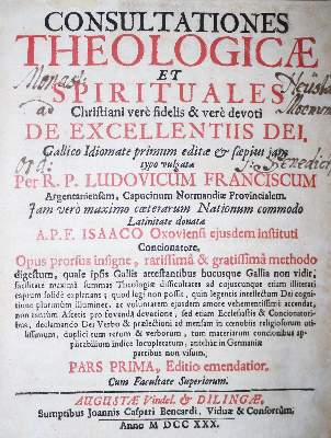 Bild Nr.1: 133-59 D'Argentan, Louis Francois.: (Alte Drucke, Handschriften und Theologie)