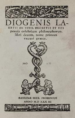 Bild Nr.1: 133-62 Diogenes Laertius.: (Alte Drucke, Handschriften und Theologie)