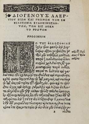 Bild Nr.2: 133-62 Diogenes Laertius.: (Alte Drucke, Handschriften und Theologie)
