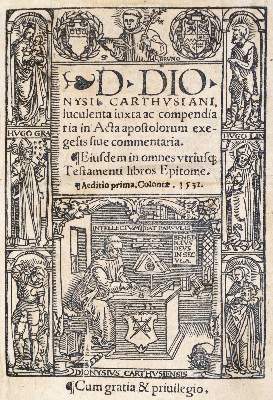 Bild Nr.1: 133-65 Dionysius Carthusianus.: (Alte Drucke, Handschriften und Theologie)