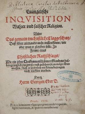 Bild Nr.1: 133-67 Eder,G.: (Alte Drucke, Handschriften und Theologie)