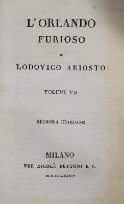 Bild Nr.1: 133-718 Ariosto,L.: (Literatur und illustrierte Bücher bis 19.Jahrhundert)