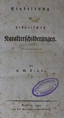 Bild Nr.1: 133-721 Arndt,E.M.: (Literatur und illustrierte Bücher bis 19.Jahrhundert)