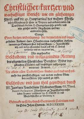 Bild Nr.1: 133-73 Feucht,J.: (Alte Drucke, Handschriften und Theologie)