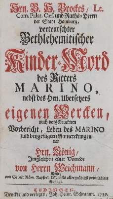Bild Nr.2: 133-736 Brockes,B.H.: (Literatur und illustrierte Bücher bis 19.Jahrhundert)