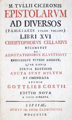 Bild Nr.4: 133-745 Cicero,M.T.: (Literatur und illustrierte Bücher bis 19.Jahrhundert)