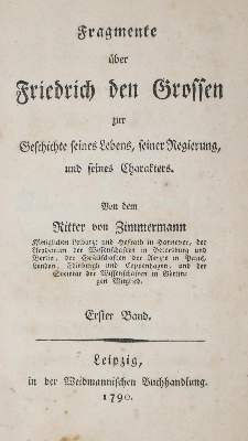 Bild Nr.1: 133-767 Zimmermann,(J.G.v.).: (Friedrich II.)
