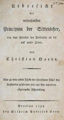 Bild Nr.1: 133-769 Garve,C.: (Literatur und illustrierte Bücher bis 19.Jahrhundert)