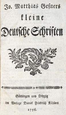 Bild Nr.1: 133-771 Gesner,J.M.: (Literatur und illustrierte Bücher bis 19.Jahrhundert)