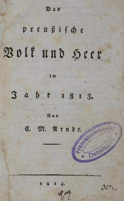 Bild Nr.1: 133-8 Arndt,E.M.: (Alte Drucke, Handschriften und Theologie)