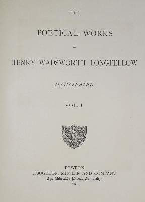Bild Nr.1: 133-813 Longfellow,H.W.: (Literatur und illustrierte Bücher bis 19.Jahrhundert)
