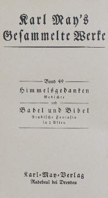 Bild Nr.1: 133-822 May,K.: (Literatur und illustrierte Bücher bis 19.Jahrhundert)