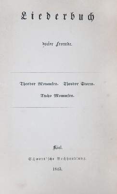 Bild Nr.1: 133-833 Mommsen,Th.,Th.Storm u. T.Mommsen.: (Literatur und illustrierte Bücher bis 19.Jahrhundert)