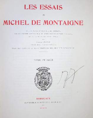 Bild Nr.1: 133-834 Montaigne,M.de.: (Literatur und illustrierte Bücher bis 19.Jahrhundert)