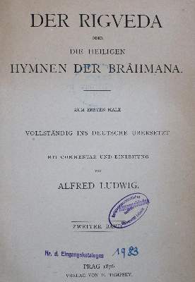 Bild Nr.2: 133-852 Rigveda: (Literatur und illustrierte Bücher bis 19.Jahrhundert)