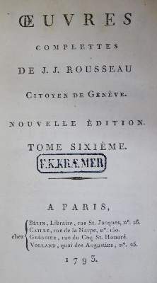 Bild Nr.1: 133-854 Rousseau,J.J.: (Literatur und illustrierte Bücher bis 19.Jahrhundert)