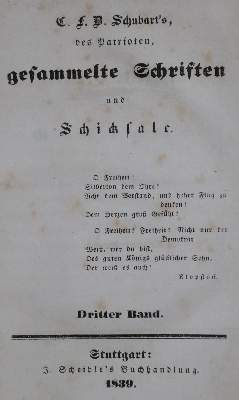 Bild Nr.1: 133-876 Schubart,C.F.D.: (Literatur und illustrierte Bücher bis 19.Jahrhundert)