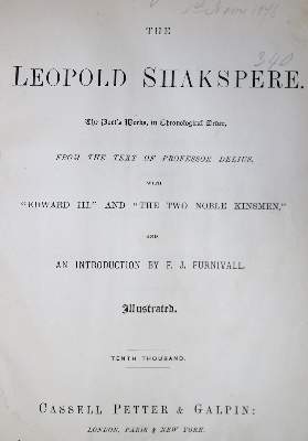 Bild Nr.2: 133-881 Shakespeare,W.: (Literatur und illustrierte Bücher bis 19.Jahrhundert)