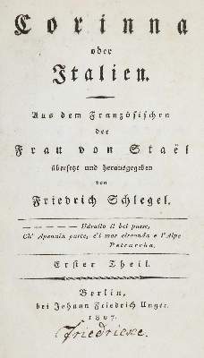 Bild Nr.1: 133-883 Stael-Holstein,A.L.G.de.: (Literatur und illustrierte Bücher bis 19.Jahrhundert)