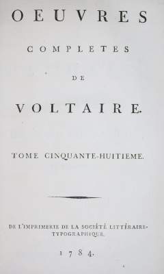 Bild Nr.1: 133-906 Voltaire,(F.M.Arouet de).: (Literatur und illustrierte Bücher bis 19.Jahrhundert)