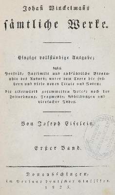 Bild Nr.3: 133-917 Winckelmann,J.J.: (Literatur und illustrierte Bücher bis 19.Jahrhundert)