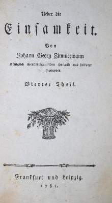 Bild Nr.1: 133-919 Zimmermann,J.G.: (Literatur und illustrierte Bücher bis 19.Jahrhundert)