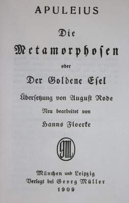 Bild Nr.1: 133-926 Apuleius.: (Literatur und illustrierte Bücher 20.Jahrhundert - Alte Literatur in modernen Ausgaben)