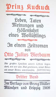 Bild Nr.2: 133-942 Bierbaum,O.J.: (Literatur und illustrierte Bücher 20.Jahrhundert - Alte Literatur in modernen Ausgaben)